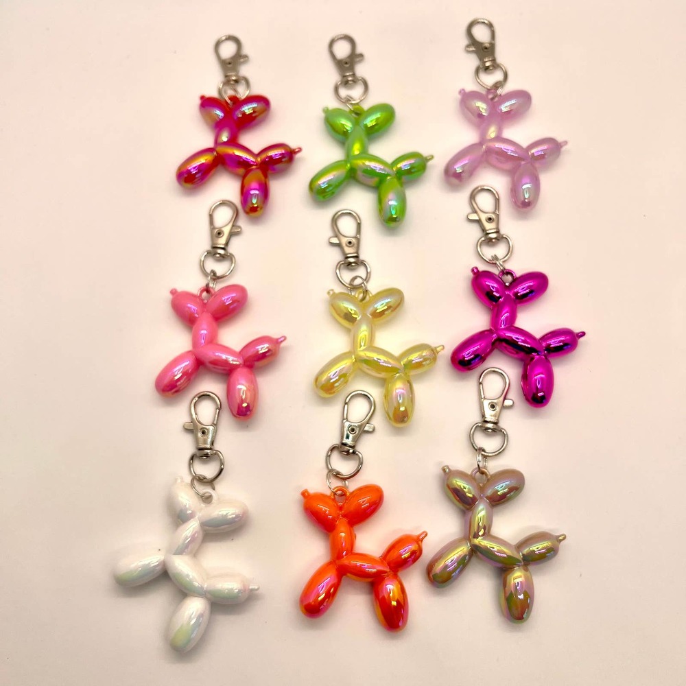 Balloon Animal Keychain - Metallic Balloon Animals - Bag Clips - Kids Keychains